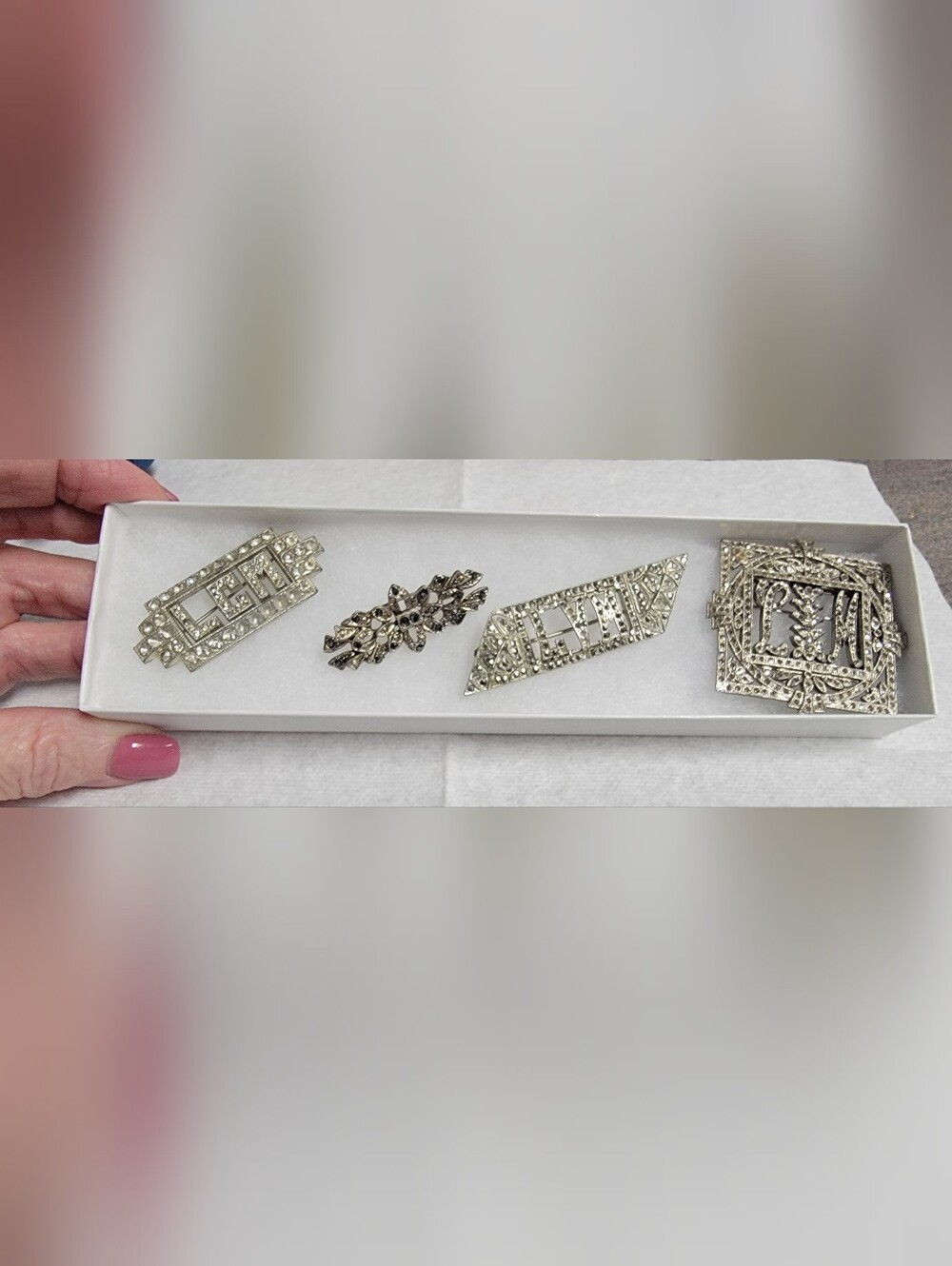 Vintage Monogram and Marcasite Brooch Collection